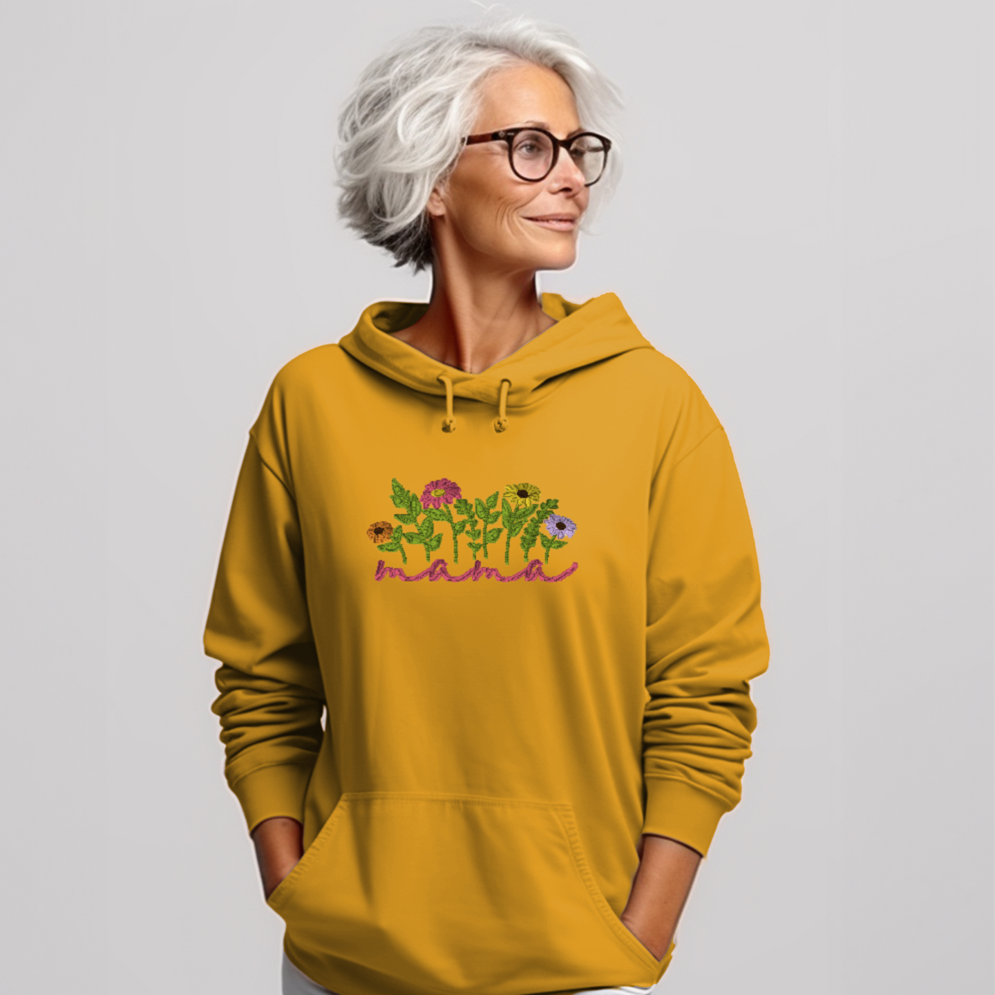 Embroidered Mama Sweatshirt Fun Mother's Day Sweater Gift Soft Comfy Pullover Unisex Hoodie Custom Crewneck