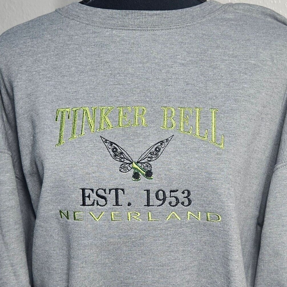 Embroidered Sweatshirt Tinkerbell Neverland Fun Mother's Day Gift Soft Comfy Sweater Present Unisex Hoodie Custom Crewneck Sweatshirt