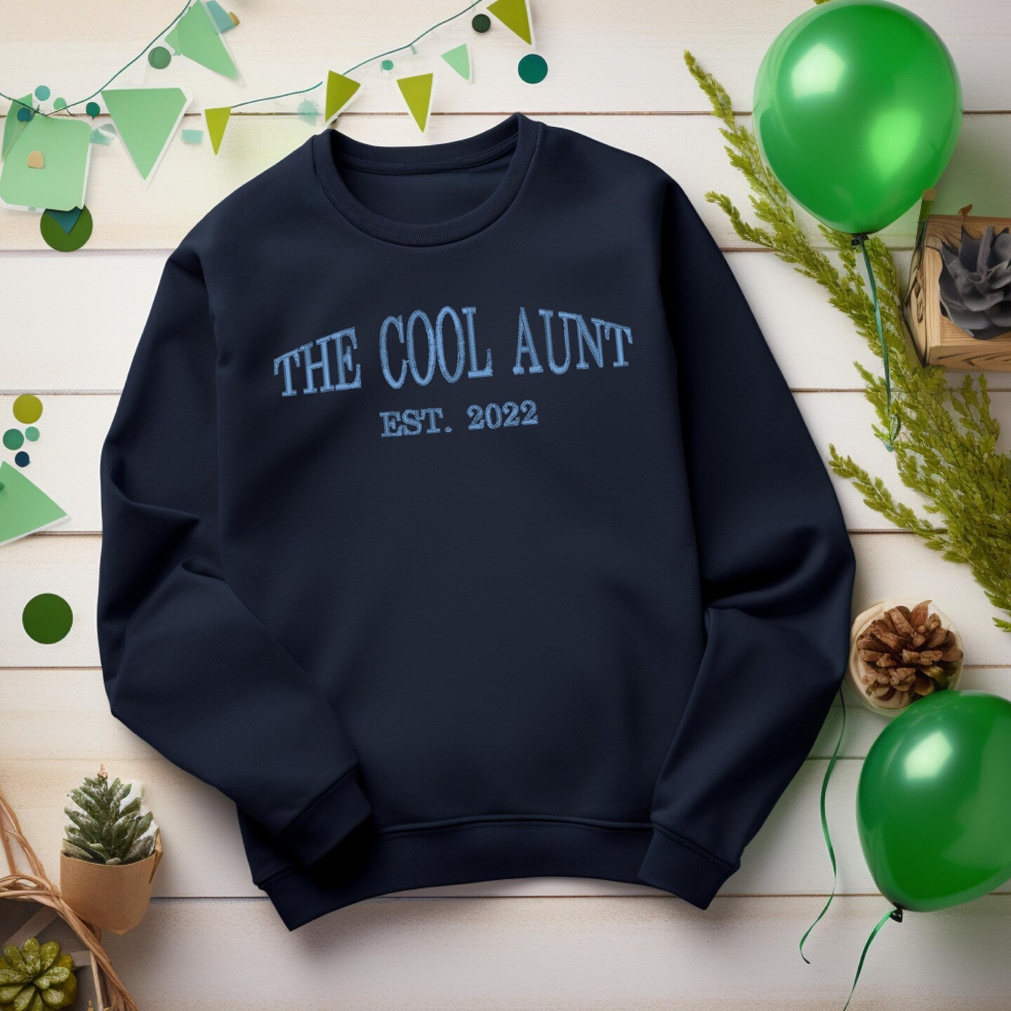 Embroidered Sweatshirt Cool Aunt Fun Sweater Gift Soft Personalized Date Comfy Pullover Unisex Hoodie Custom Crewneck