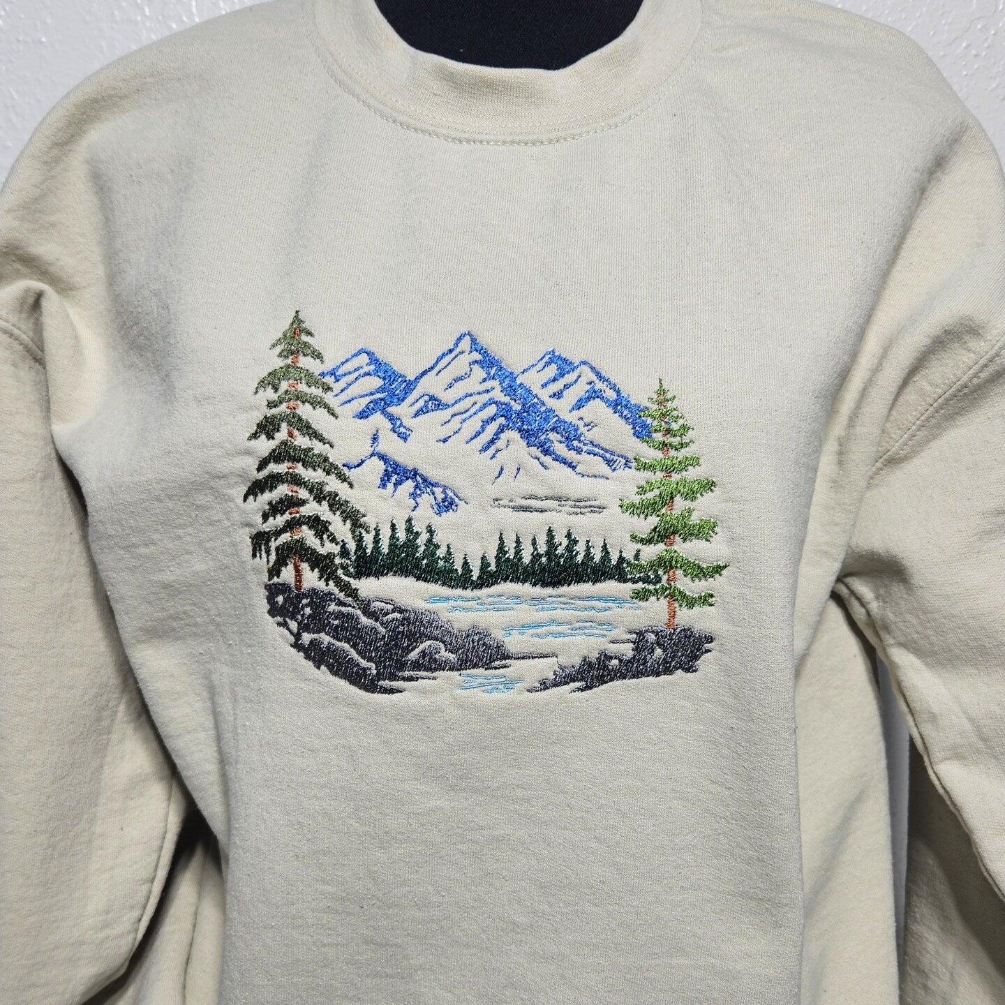 Embroidered Sweatshirt Scenic Mountain  Mother's Day Gift Soft Comfy Sweater Present Unisex Hoodie Custom Crewneck Nature Lovers