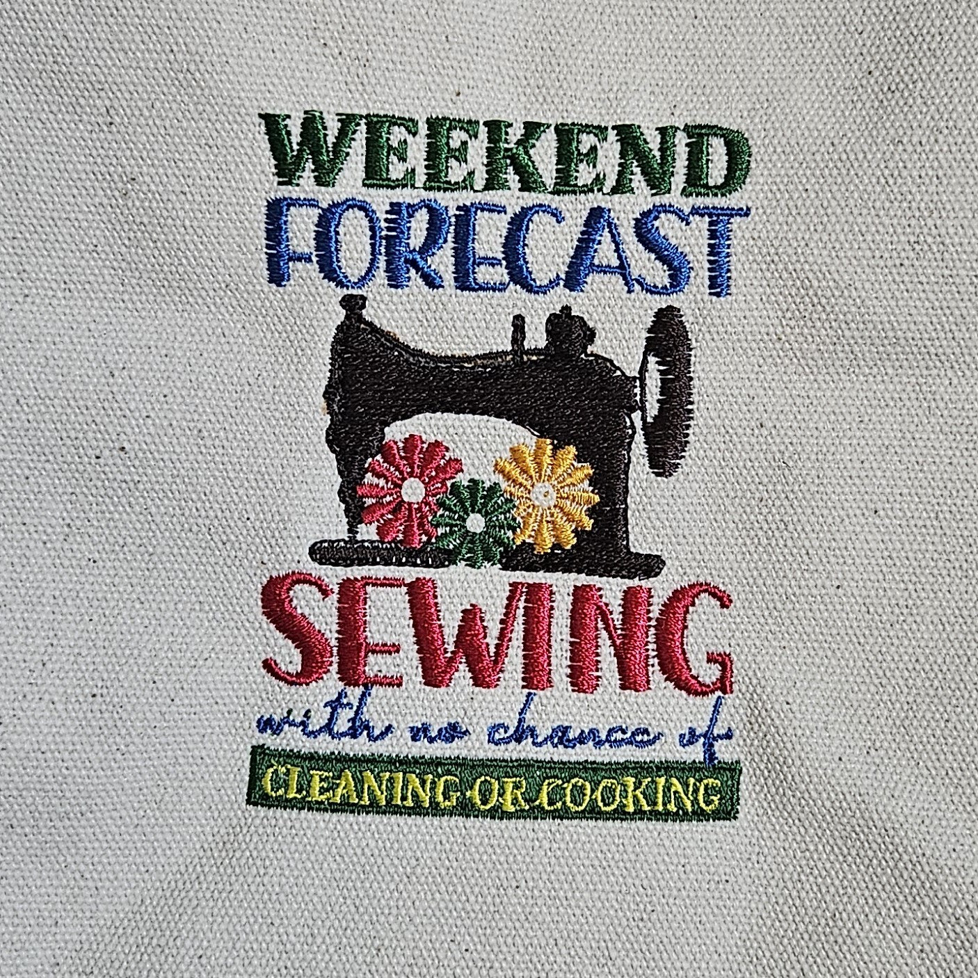 Embroidered Sewing Canvas Book Bag Reusable Grocery Sack Custom Shopping Bag Canvas Book Tote for Mom Birthday Gift Bag Present for Sewist