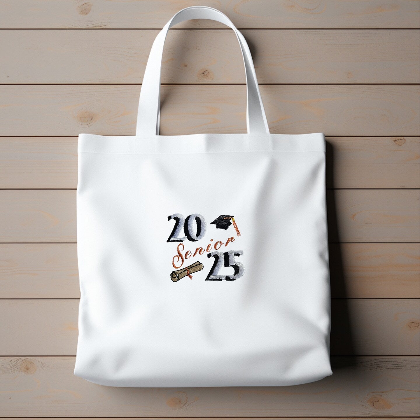 Personalized Embroidered Senior Canvas Bag Reusable Grocery Sack Custom Shopping Bag Canvas Book Tote Graduation Gift Birthday Present