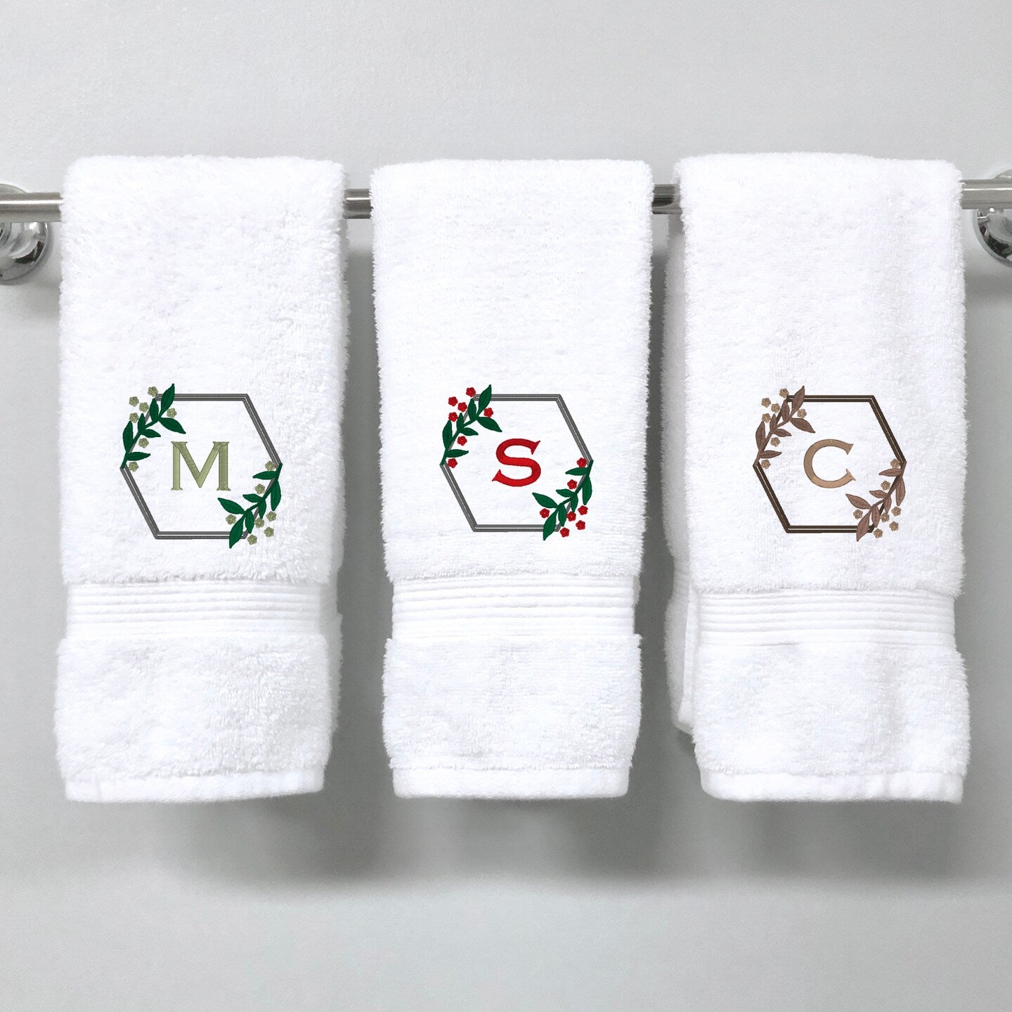 Personalized Embroidered Bathroom Towel Set Monogram Towel Set Custom Wedding Gift Housewarming Present