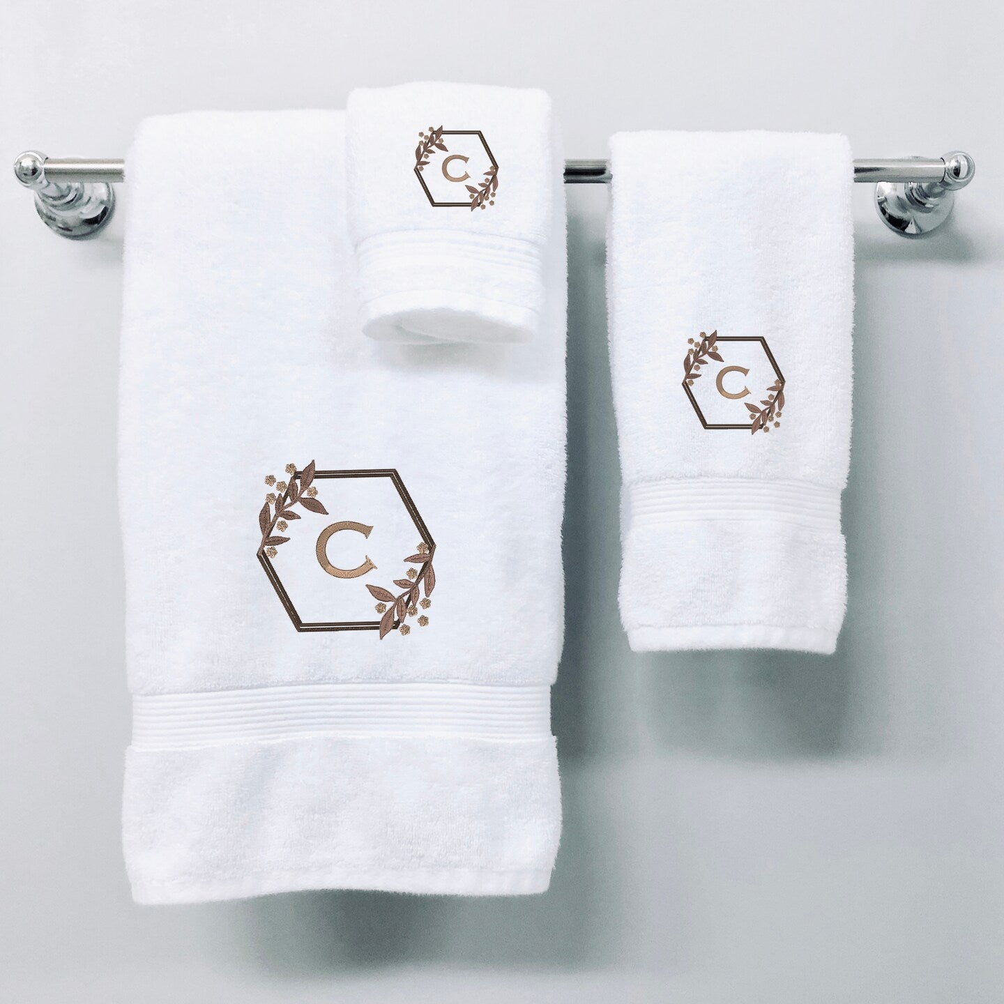 Personalized Embroidered Bathroom Towel Set Monogram Towel Set Custom Wedding Gift Housewarming Present