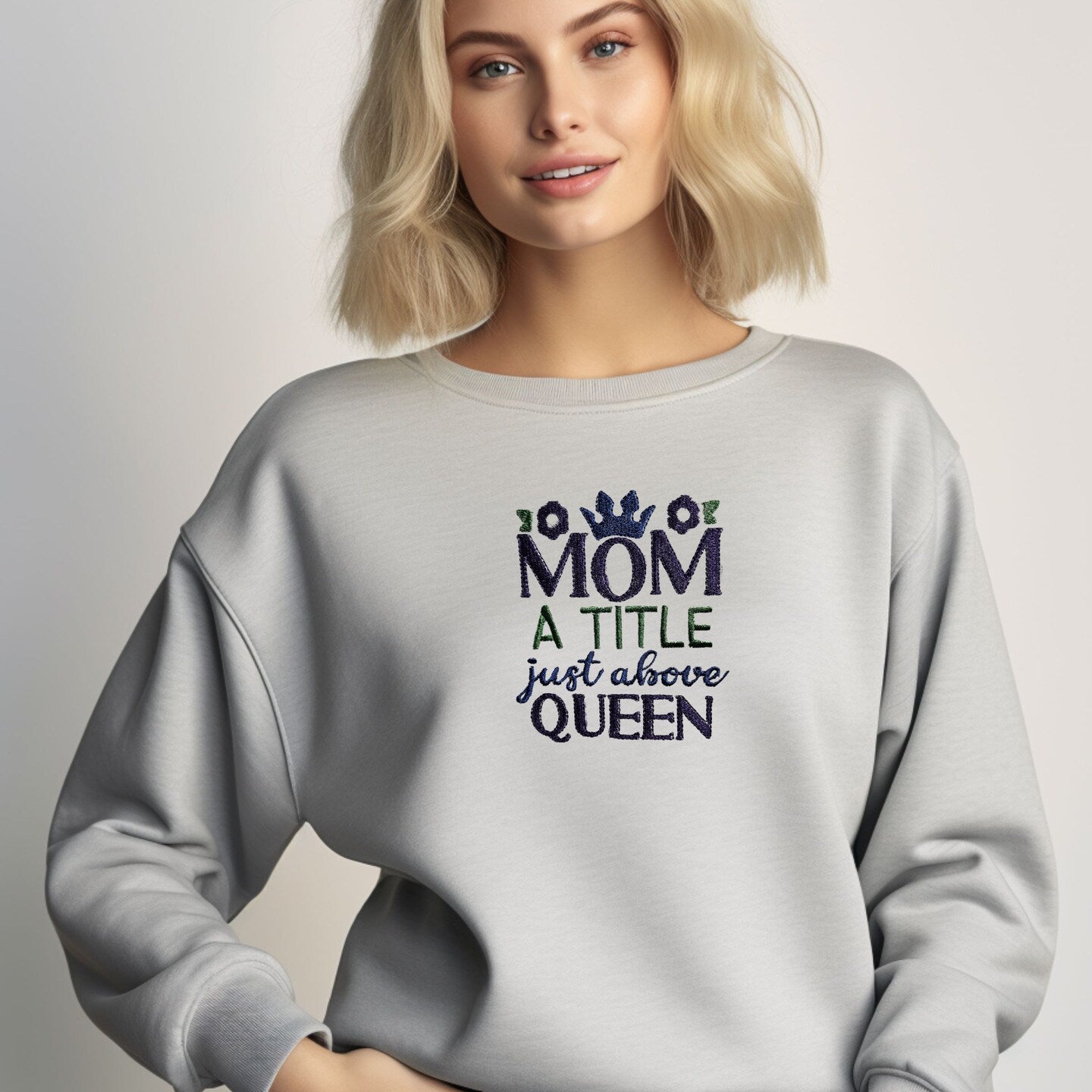 Embroidered Sweatshirt Mom A Title Mother's Day Gift Soft Comfy Sweater Present Unisex Hoodie Custom Crewneck Sweatshirt