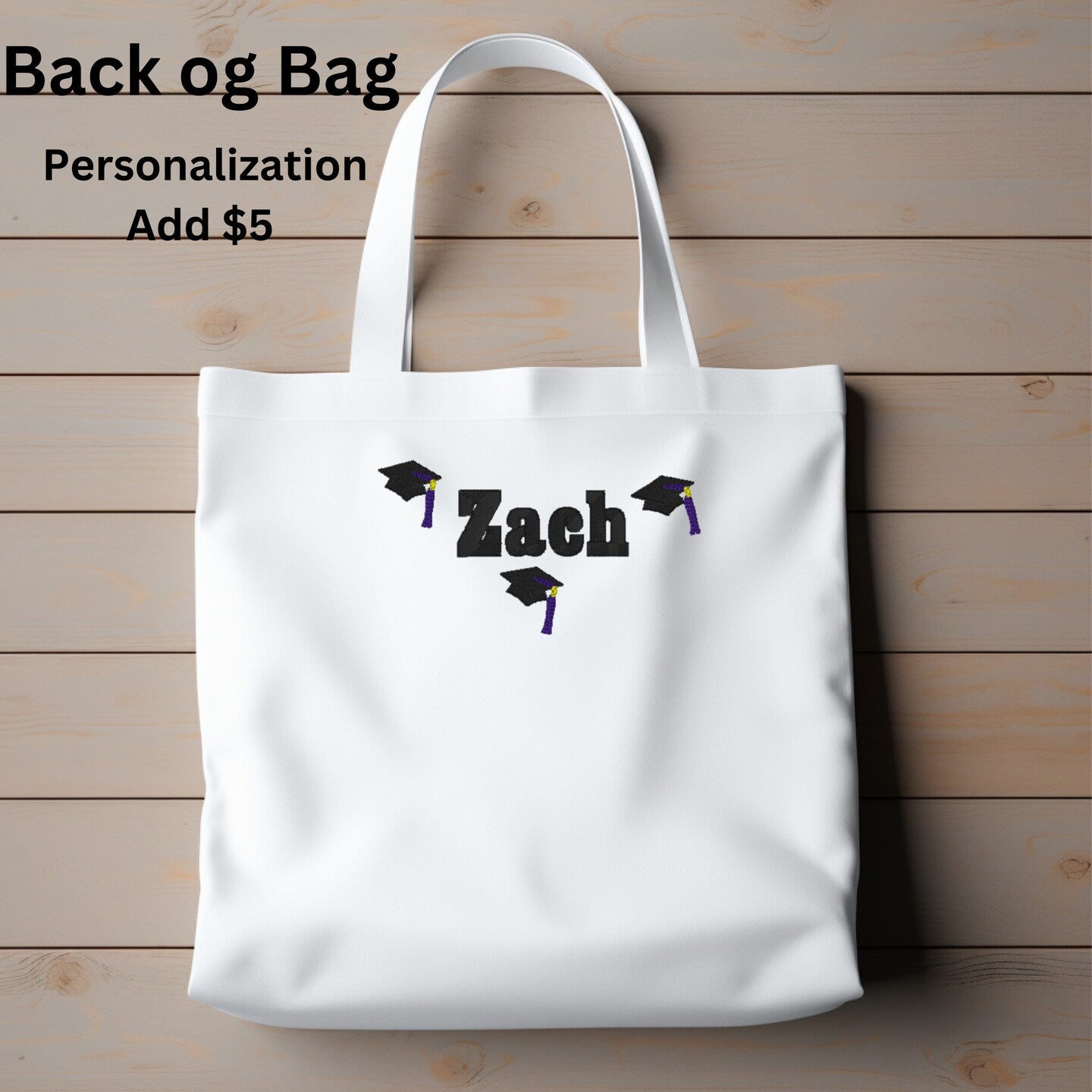 Personalized Embroidered Senior Canvas Bag Reusable Grocery Sack Custom Shopping Bag Canvas Book Tote Graduation Gift Birthday Present