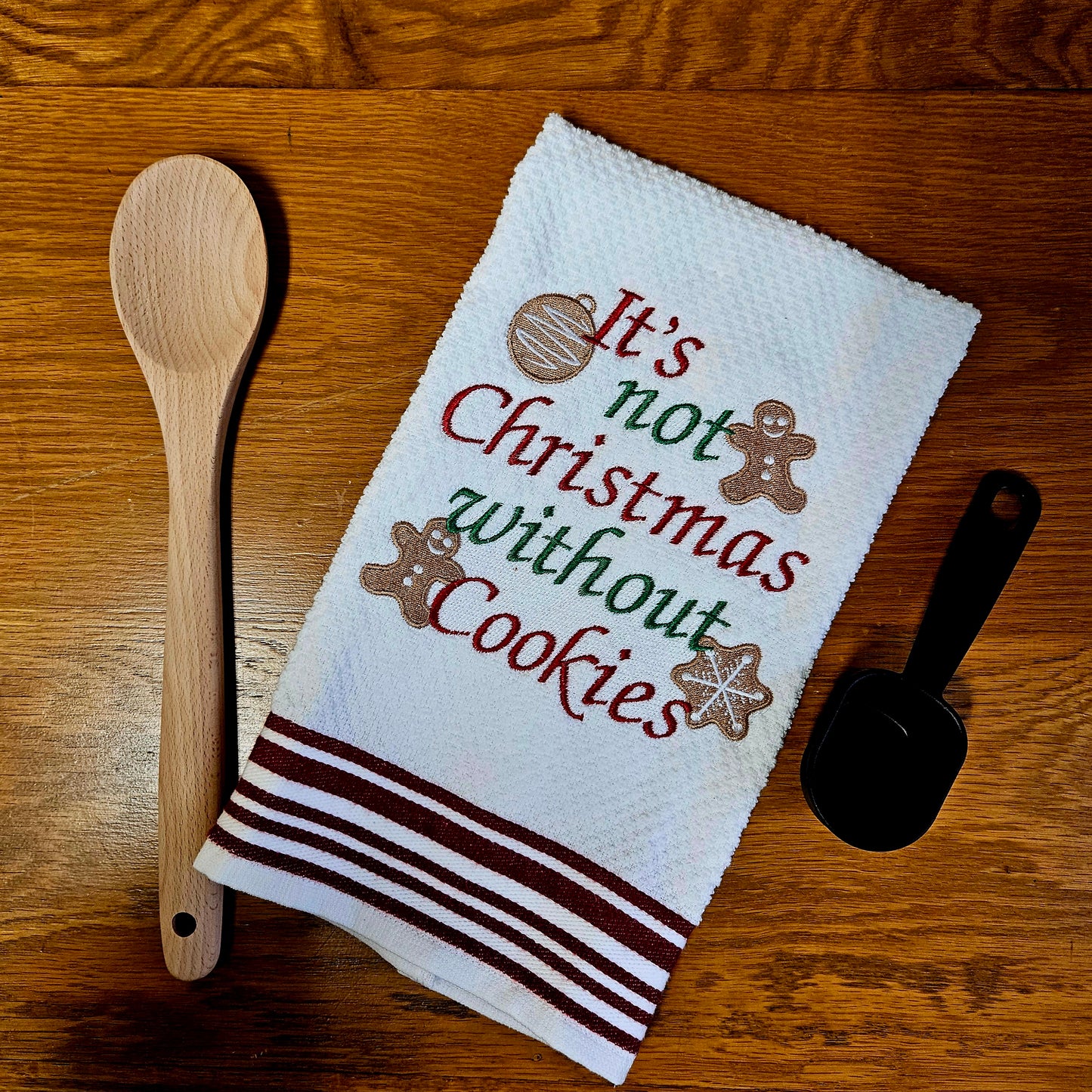 Embroidered Christmas Kitchen Towel Thank You Gift Home Décor Cloth Custom Tea Towel Holiday Towels