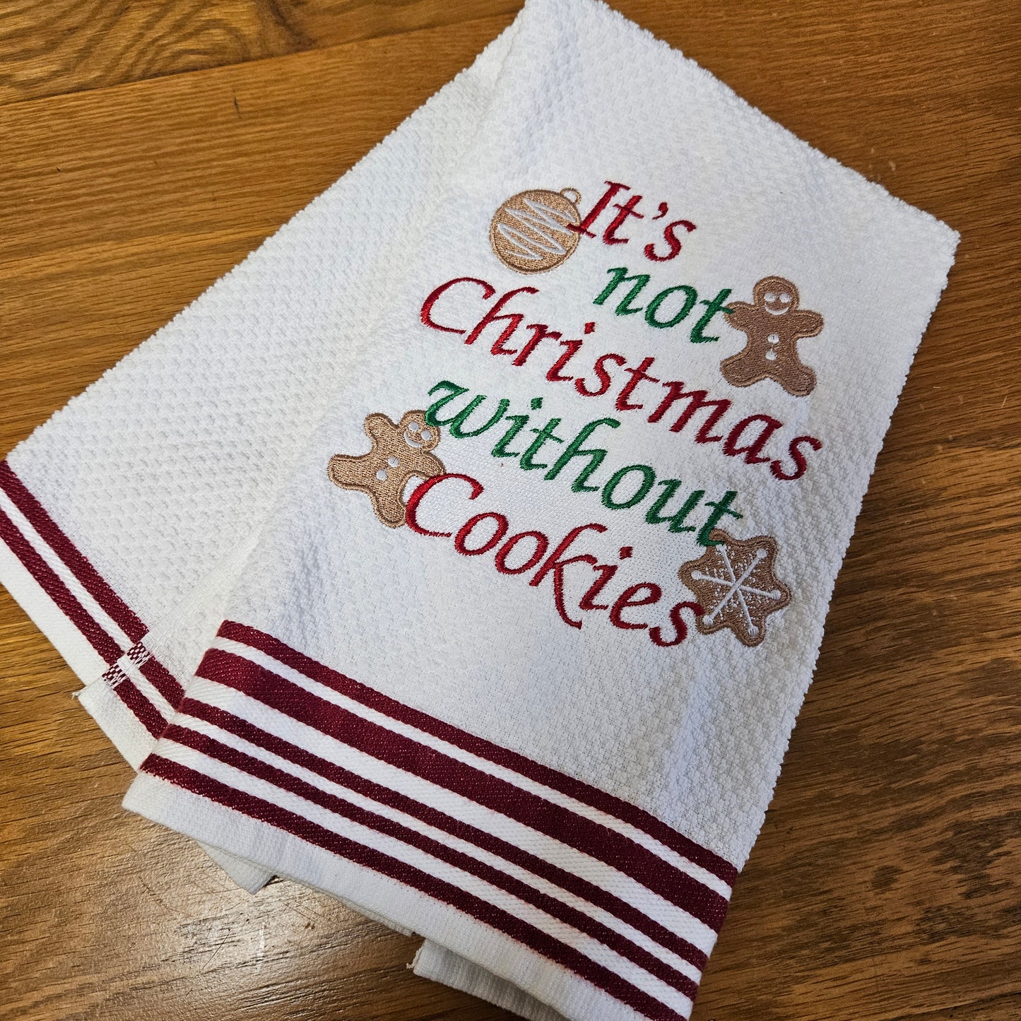 Embroidered Christmas Kitchen Towel Thank You Gift Home Décor Cloth Custom Tea Towel Holiday Towels