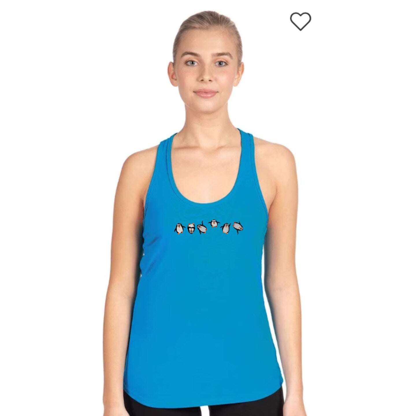 Embroidered Penguins Tank Top Womens Tank Shirt Gift Unisex Comfy Pullover Shirt Teen Present Embroidered Custom Crewneck Tank Top for Mom