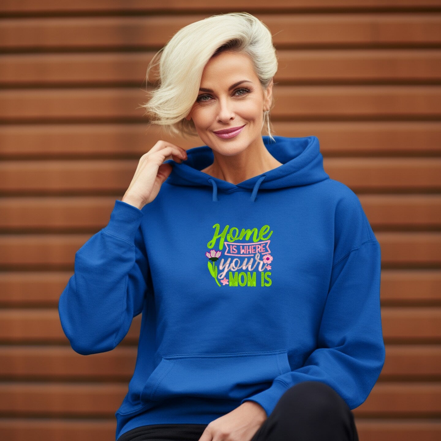 Embroidered Sweatshirt Home Is Where Mother's Day Gift Soft Comfy Sweater Present Unisex Hoodie Custom Crewneck Sweatshirt