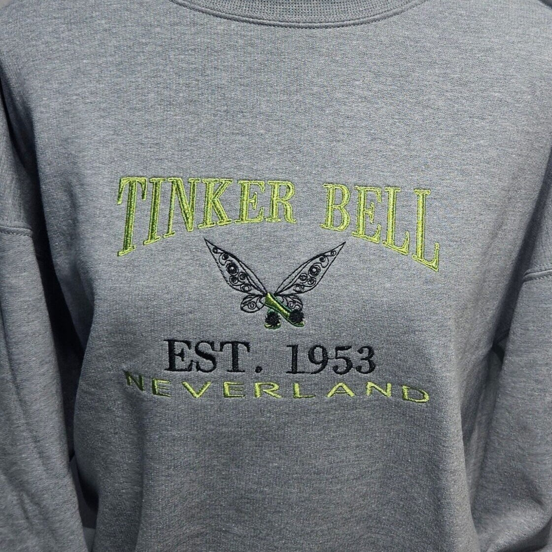 Embroidered Sweatshirt Tinkerbell Neverland Fun Mother's Day Gift Soft Comfy Sweater Present Unisex Hoodie Custom Crewneck Sweatshirt