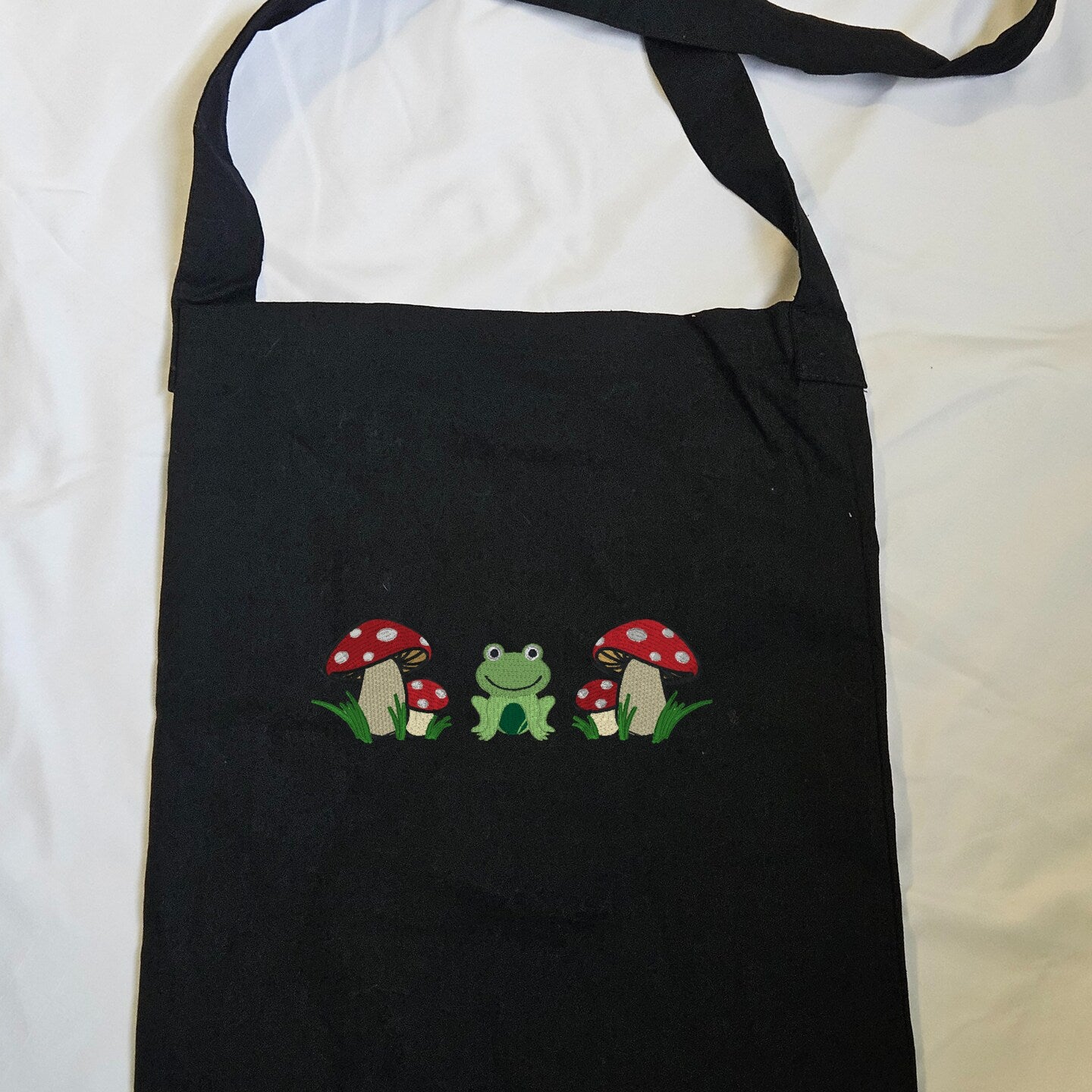 Embroidered Canvas Sling Tote Reusable Grocery Sack Custom Shopping Bag Canvas Book Tote Mother's Day Gift Present for Reader