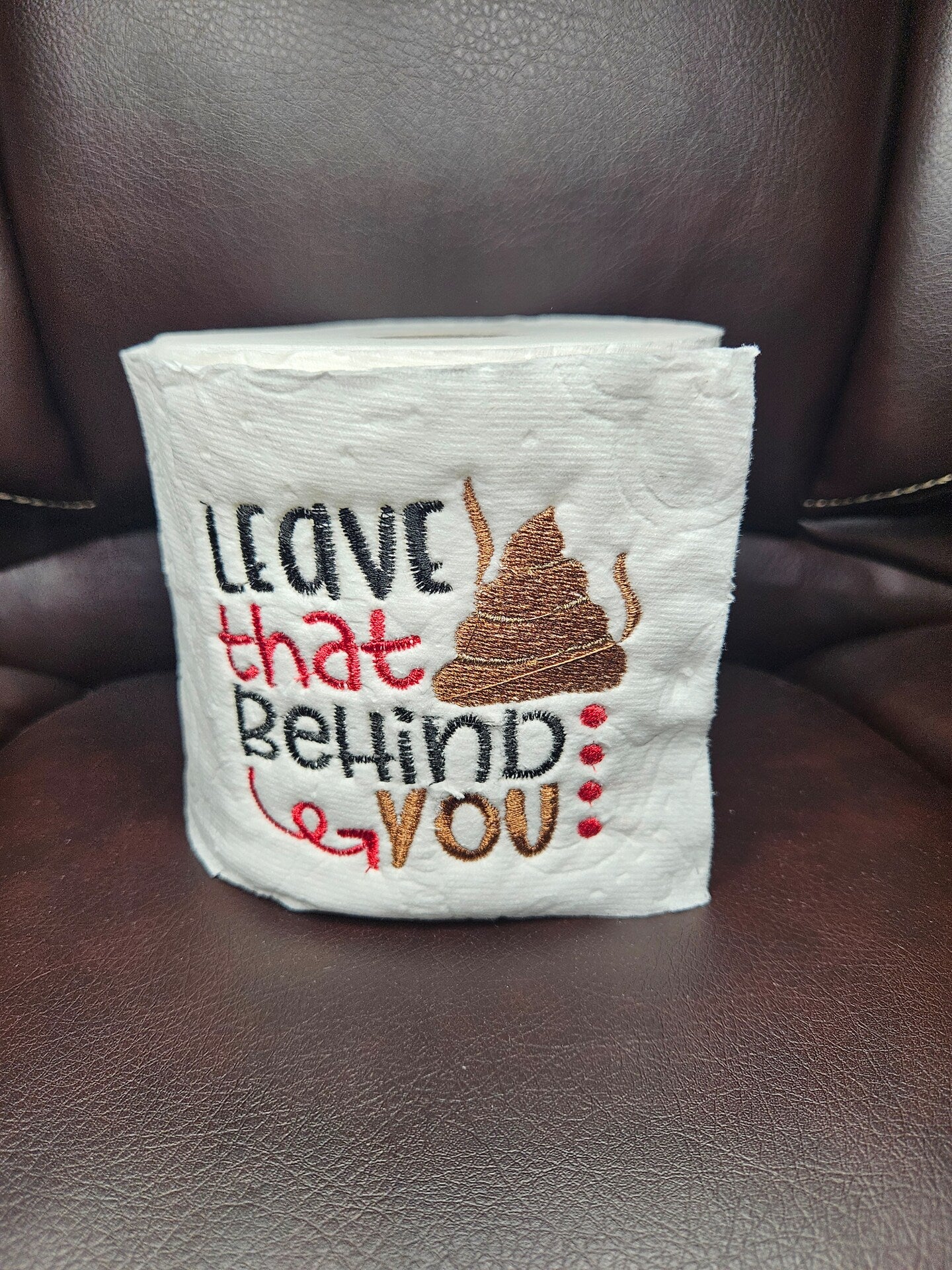 Embroidered Birthday Toilet Paper White Elephant Present Bathroom Humor Home Decor TP Decoration