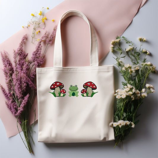 Personalized Embroidered Canvas Book Bag Reusable Grocery Sack Custom Shopping Bag Canvas Book Tote Mother's Day Gift
