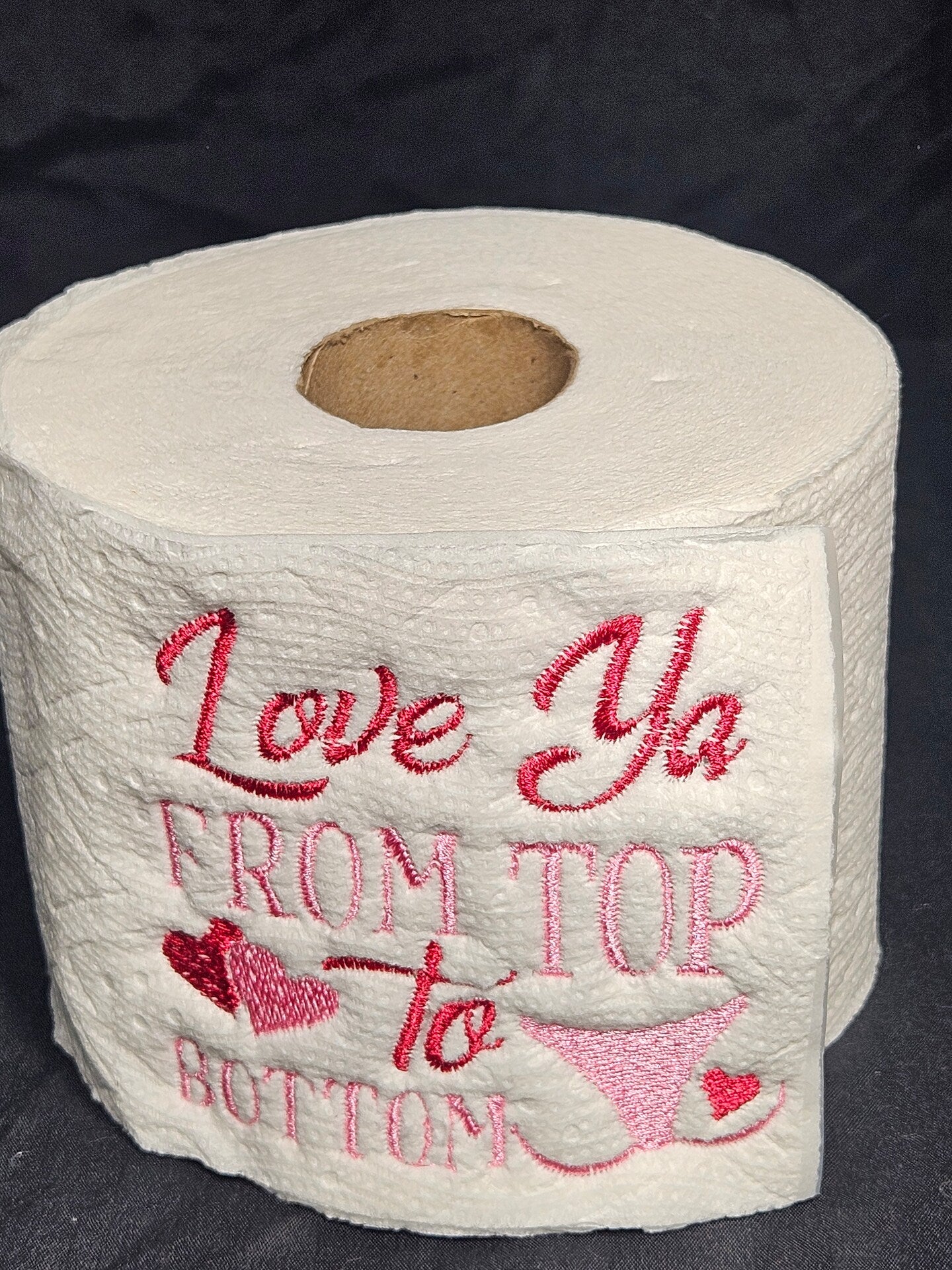 Embroidered Valentines Toilet Paper White Elephant Present Bathroom Humor Gag Gift Home Decor TP Decoration