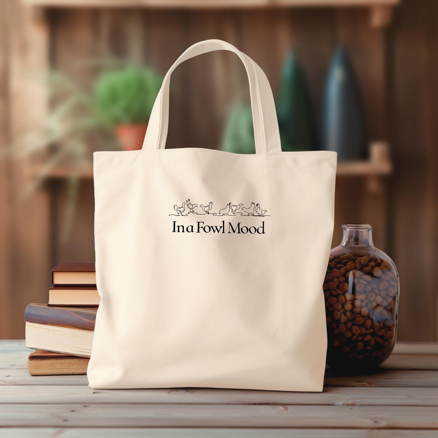 Personalized Embroidered Canvas Book Bag Reusable Grocery Sack Custom Shopping Bag Canvas Book Tote Mother's Day Gift