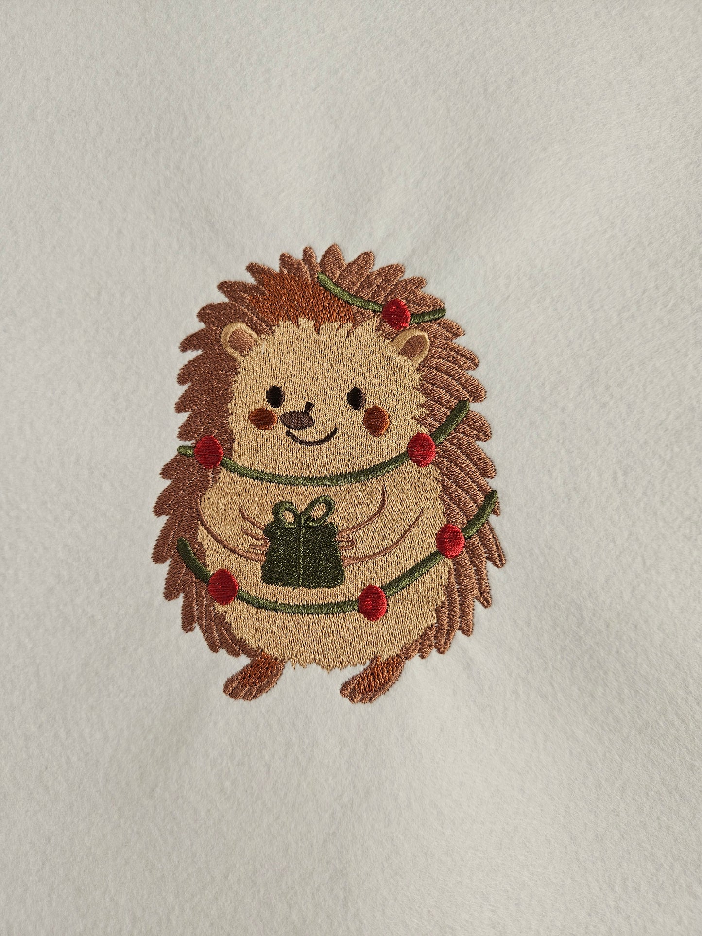Christmas Hedgehog Embroidered Sweatshirt | Cute Animal Holiday Crewneck or Hoodie | Gildan | Made to Order | 11 Colors Available