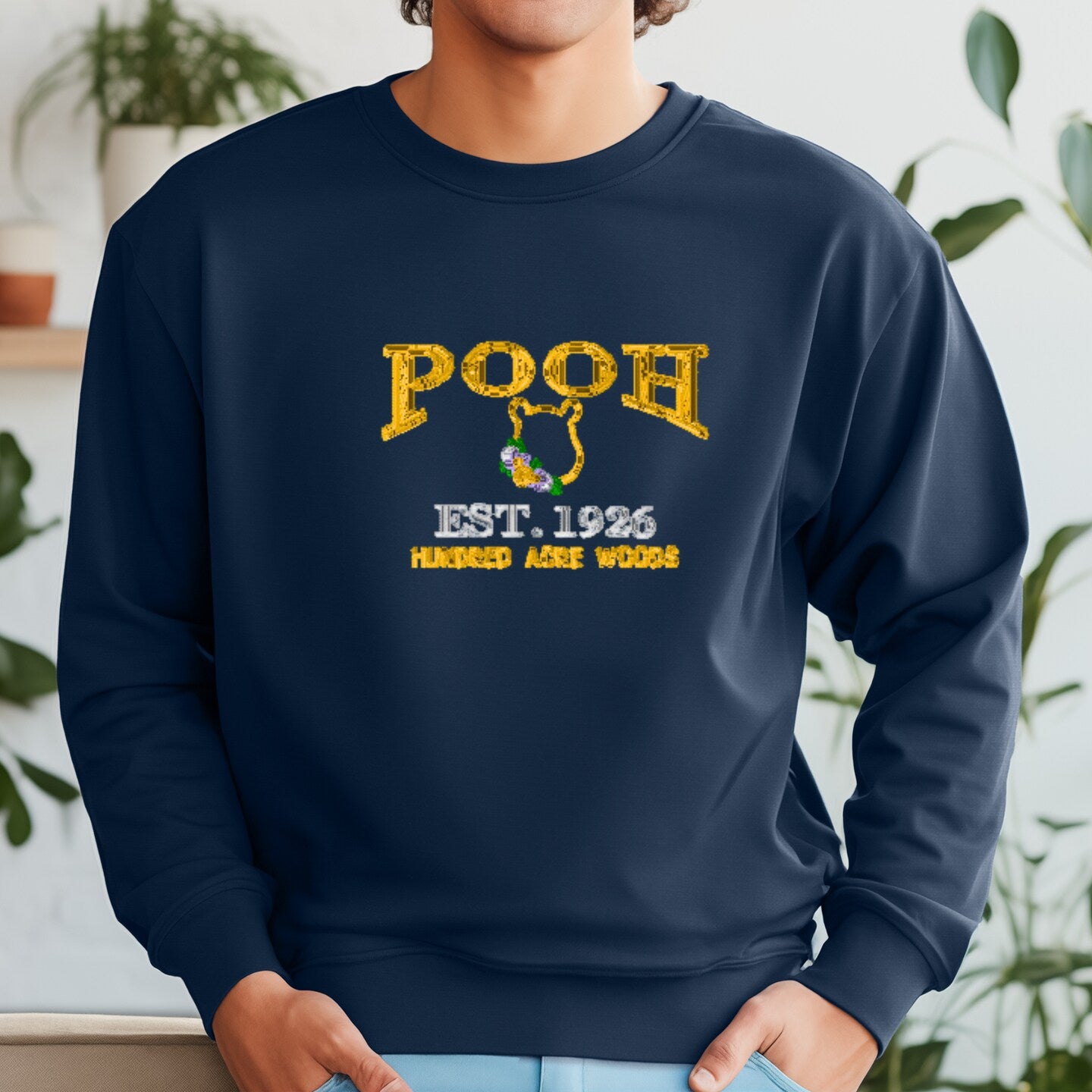 Embroidered Sweatshirt Hundred Acre Woods Pooh Fun Sweater Mother's Day Gift Soft Comfy Sweater Present Unisex Hoodie Custom Crewneck