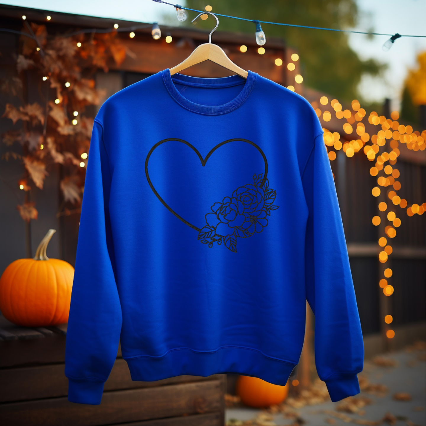 Embroidered Sweatshirt Floral Heart Mother's Day Gift Soft Comfy Mom Sweater Present Unisex Hoodie Custom Crewneck Sweatshirt