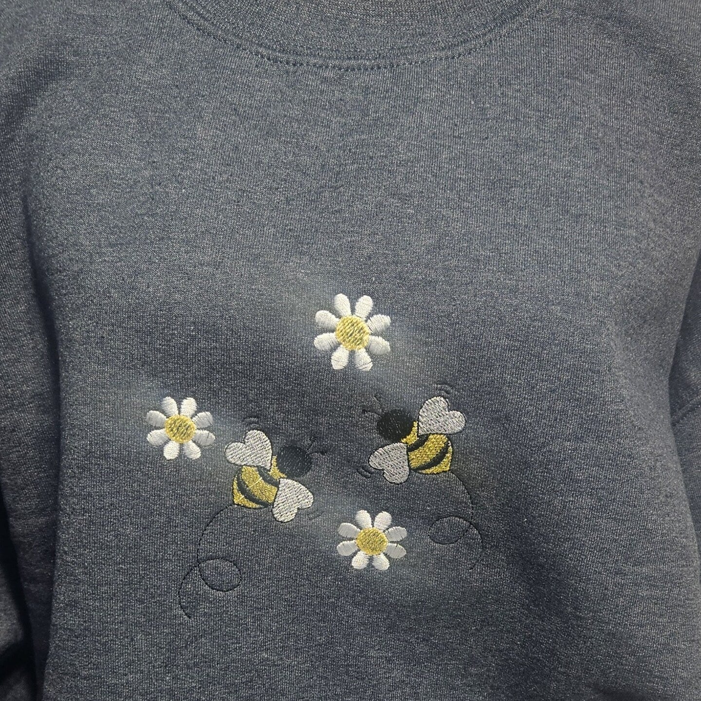 Embroidered Sweatshirt Bees and Daisies Mother's Day Gift Soft Comfy Sweater Gift Custom Unisex Hoodie Custom Crewneck Nature Lovers Present