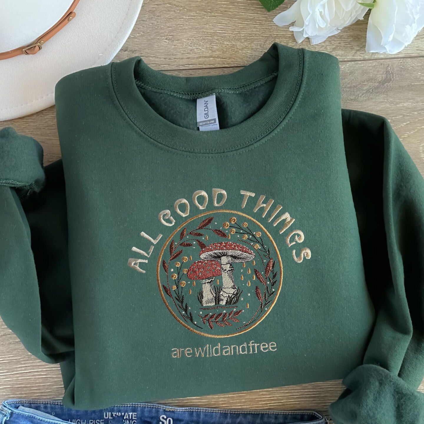 Embroidered Sweatshirt All Good Things Mother's or Father's Day Sweater Gift Cute Comfy Pullover Present Unisex Hoodie Custom Crewneck