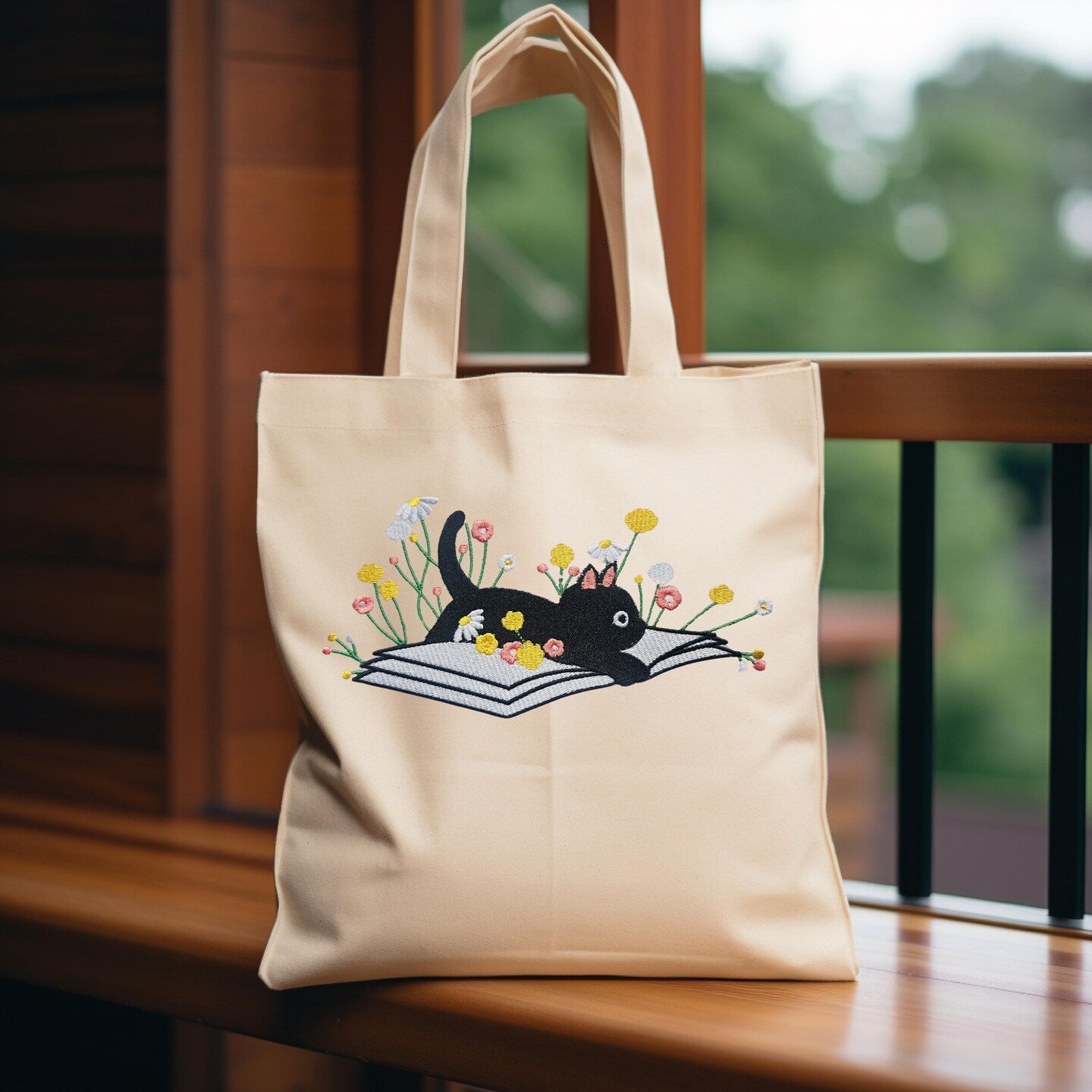 Personalized Embroidered Canvas Book Bag Reusable Grocery Sack Custom Shopping Bag Canvas Tote Mother's Day Gift Present for Reader