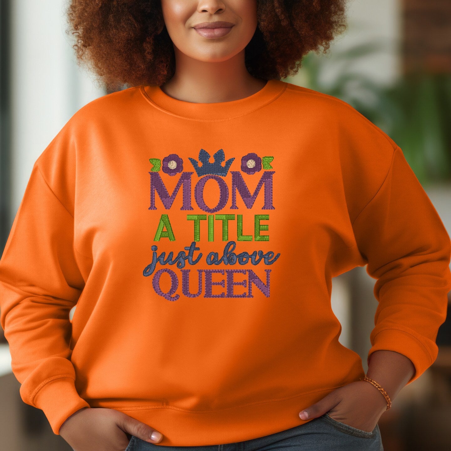 Embroidered Sweatshirt Mom A Title Mother's Day Gift Soft Comfy Sweater Present Unisex Hoodie Custom Crewneck Sweatshirt