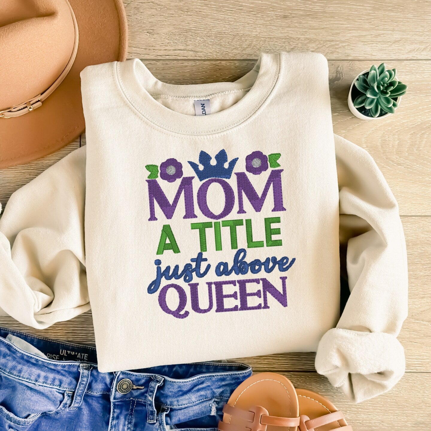 Embroidered Sweatshirt Mom A Title Mother's Day Gift Soft Comfy Sweater Present Unisex Hoodie Custom Crewneck Sweatshirt