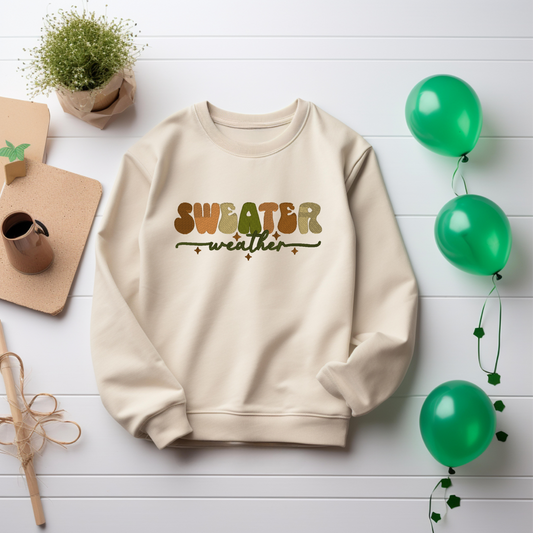 Embroidered Sweatshirt Sweater Weather Fun Mother's Day Gift Soft Comfy Sweater Present Unisex Hoodie Custom Crewneck Sweatshirt