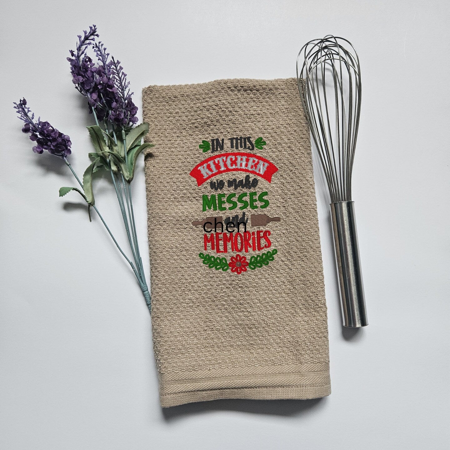 Embroidered Kitchen Towels Thank You Gift Home Decor Cloth Custom Embroidered Tea Towel Housewarming Present Wedding Gift