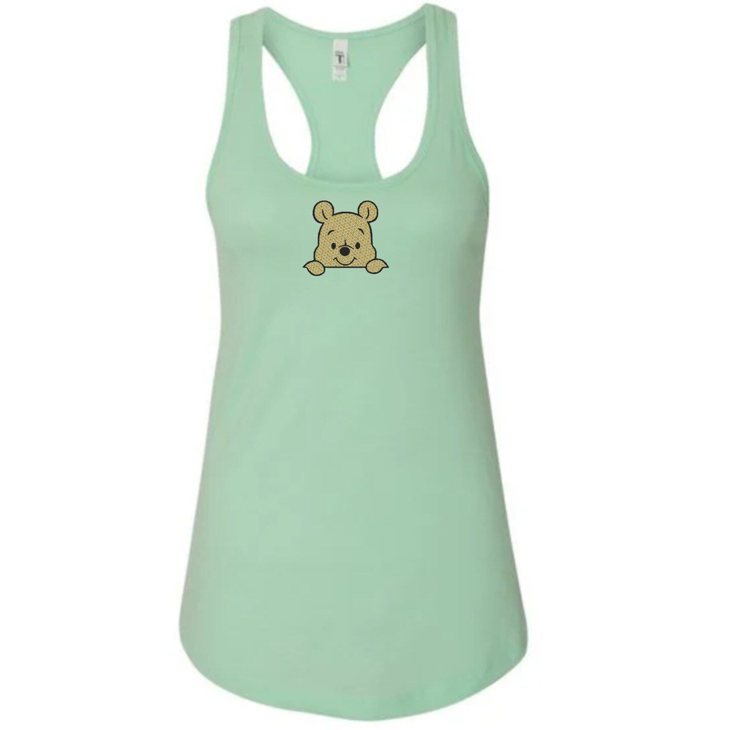 Embroidered Pooh Tank Top Womens Tank Shirt Gift Unisex Comfy Pullover Shirt Teen Present Embroidered Custom Crewneck Tank Top