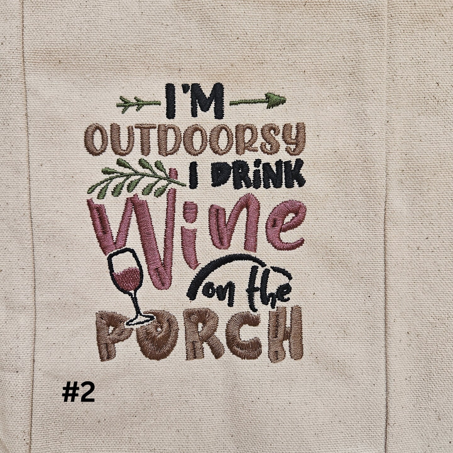 Embroidered Canvas Double Wine Tote Housewarming Wine Bag Gift Mother's Day Wine Sack Present Thank You Gift