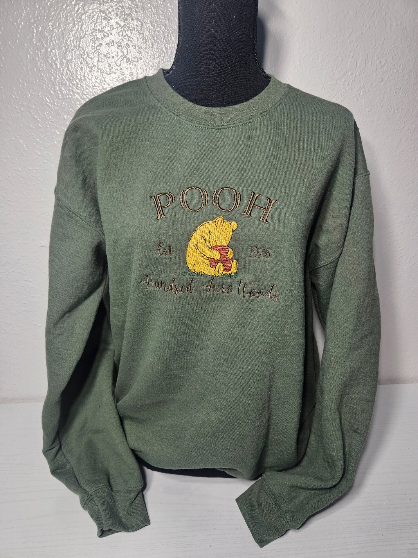 Embroidered Sweatshirt Hundred Acre Woods Pooh Sweater Mother's Day Gift Soft Comfy Sweater Present Unisex Hoodie Custom Crewneck Sweatshirt