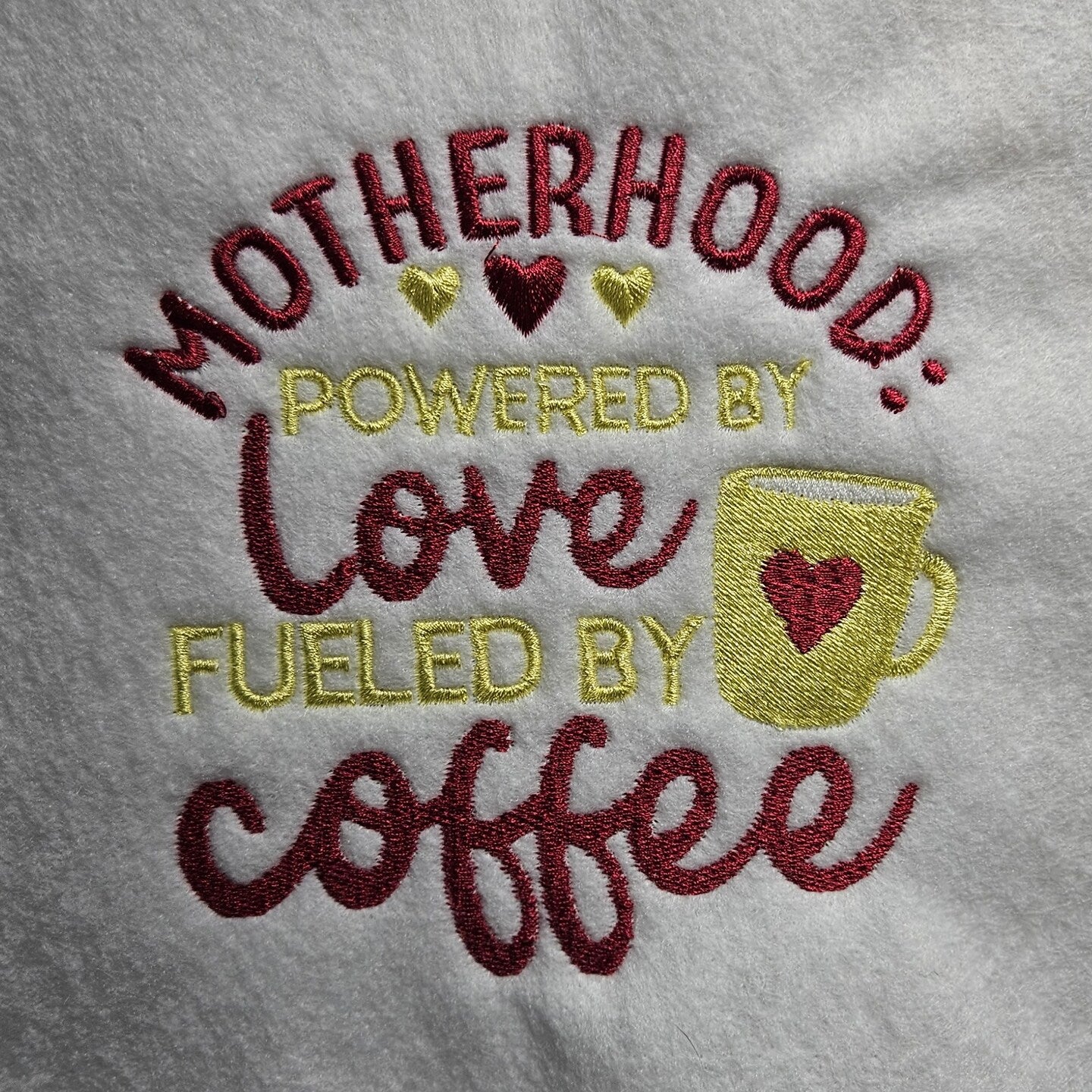 Embroidered Sweatshirt Motherhood is Fueled by Coffee Mother's Day Gift Soft Sweater Present Unisex Hoodie Custom Crewneck Sweatshirt