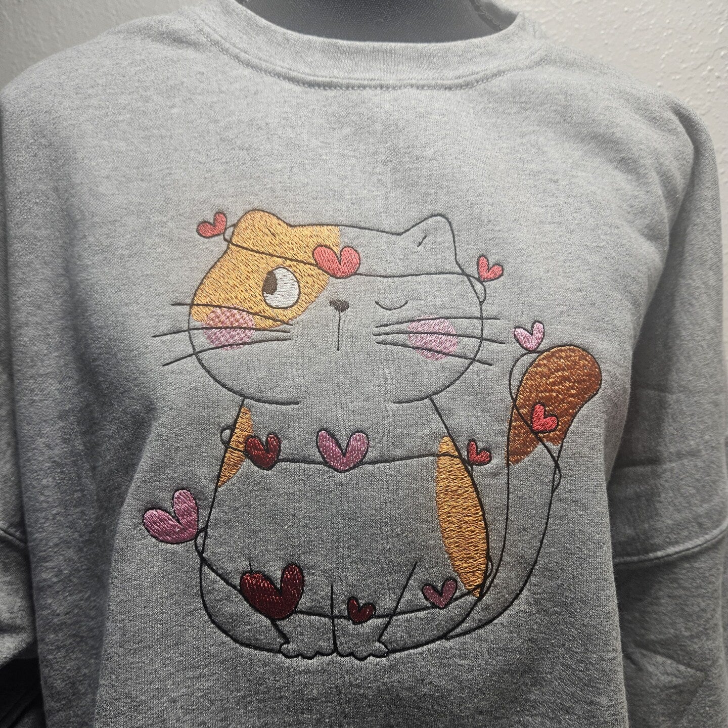 Embroidered Sweatshirt Adorable Cat Pet Lovers Present Mother's Day Gift Soft Comfy Sweater Gift Custom Unisex Hoodie Custom Crewneck