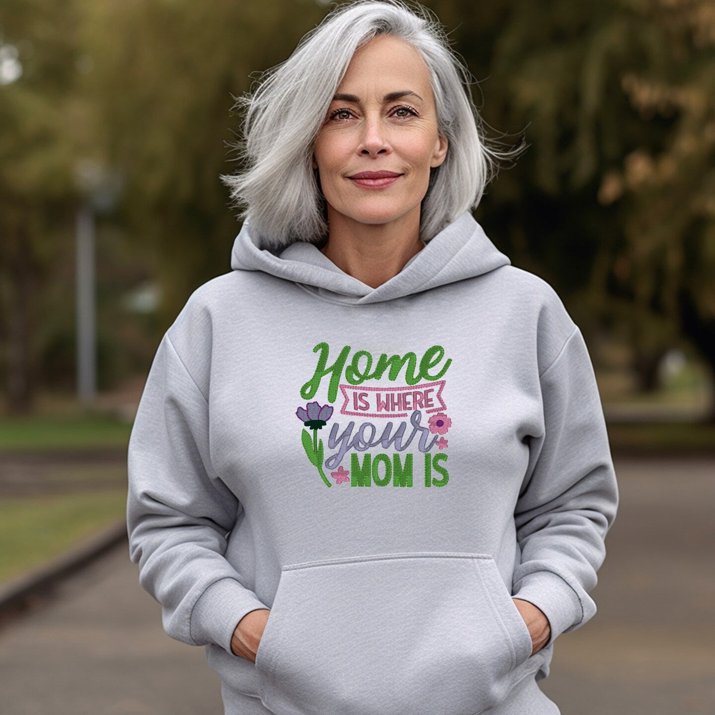 Embroidered Sweatshirt Home Is Where Mother's Day Gift Soft Comfy Sweater Present Unisex Hoodie Custom Crewneck Sweatshirt