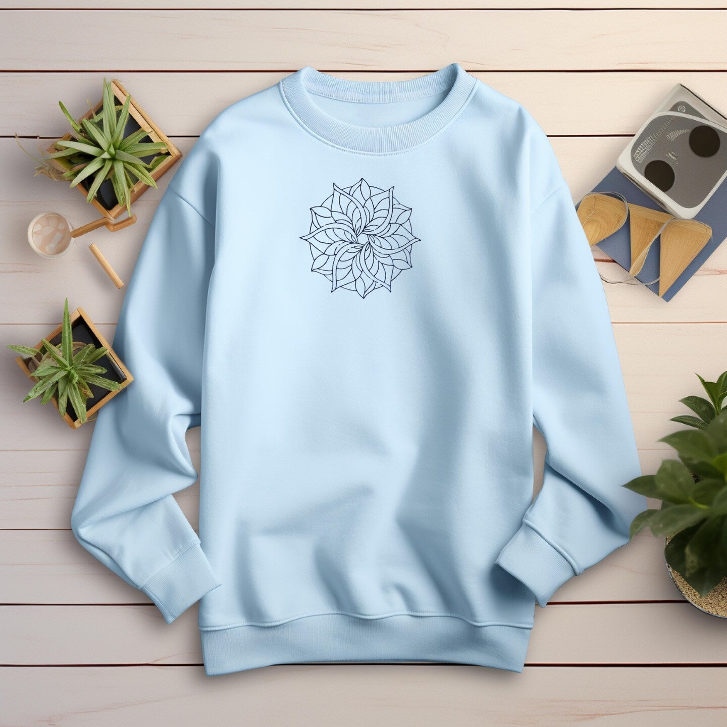 Embroidered Sweatshirt Fun Womens Sweater Gift Comfy Pullover Unisex Hoodie Embroidered Custom Crewneck Sweatshirt for Mom