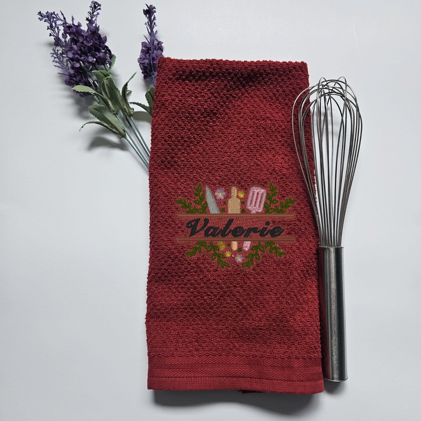 Personalized Embroidered Kitchen Towel Thank You Gift Home Decor Cloth Custom Tea Towel