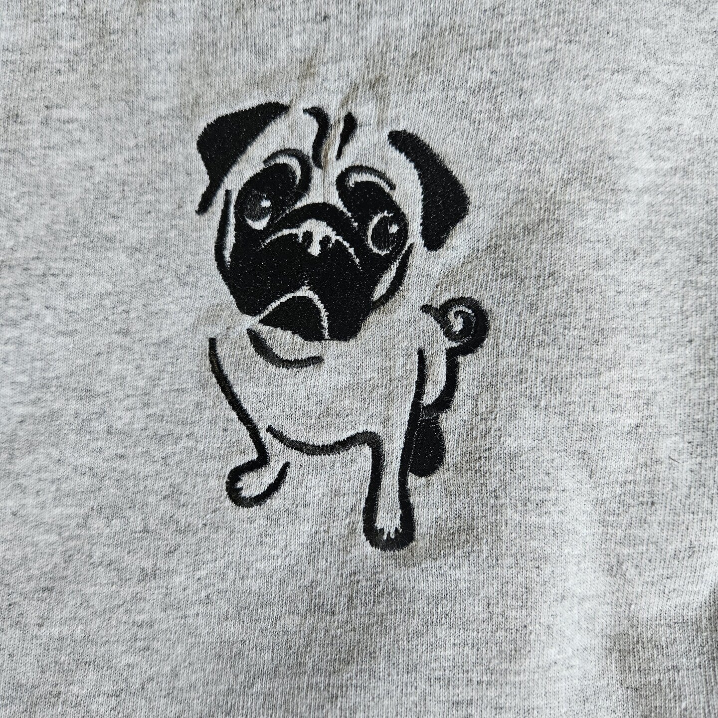 Personalized Embroidered Pug Canvas Book Bag Reusable Grocery Sack Custom Shopping Bag Canvas Tote Mother's Day Gift Present for Reader