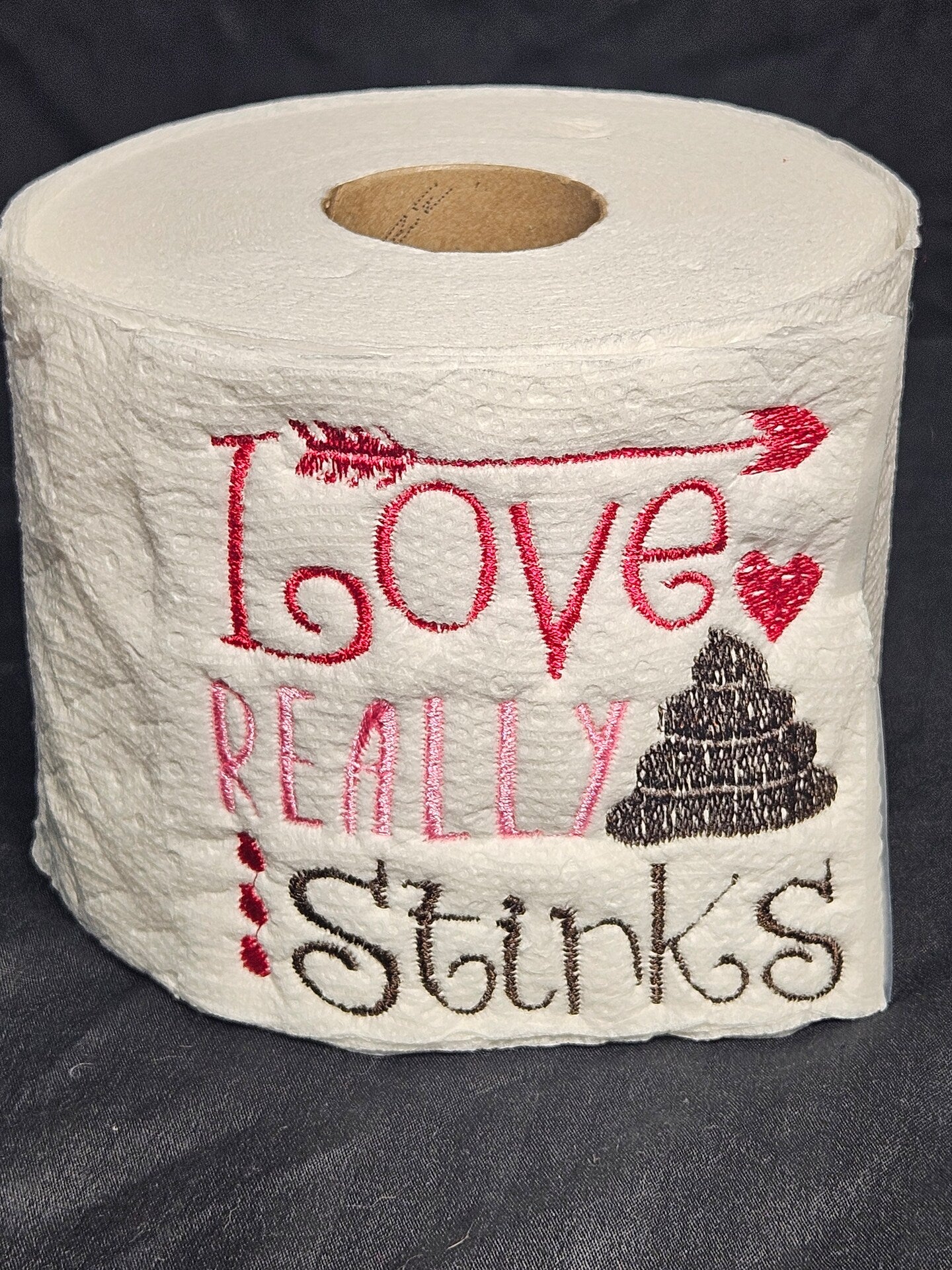 Embroidered Valentines Toilet Paper White Elephant Present Bathroom Humor Gag Gift Home Decor TP Decoration