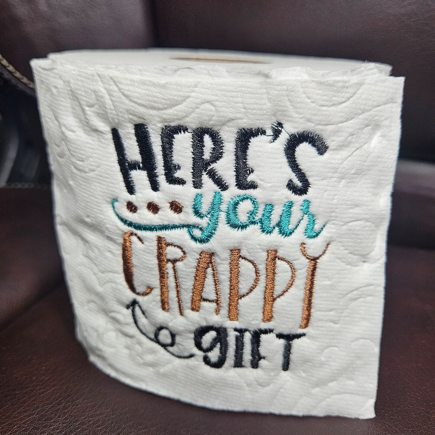 Embroidered toilet paper