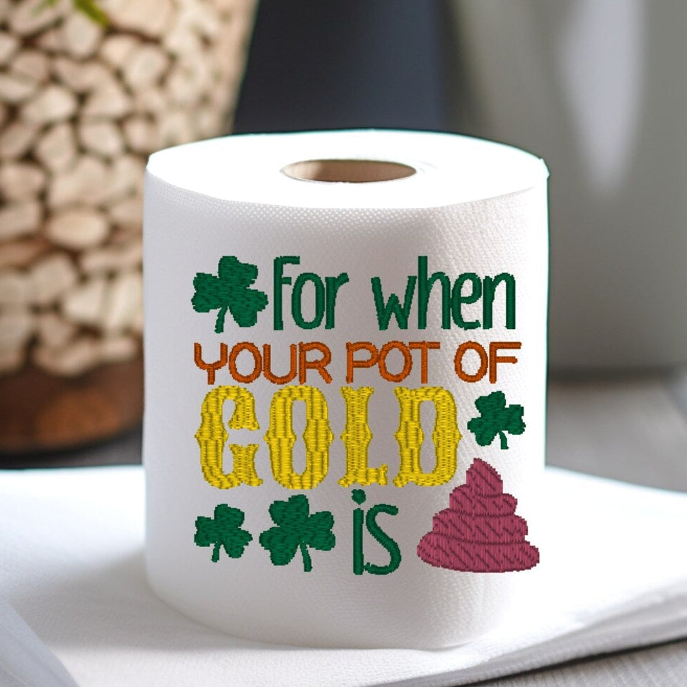 Pot of Gold embroidered toilet paper
