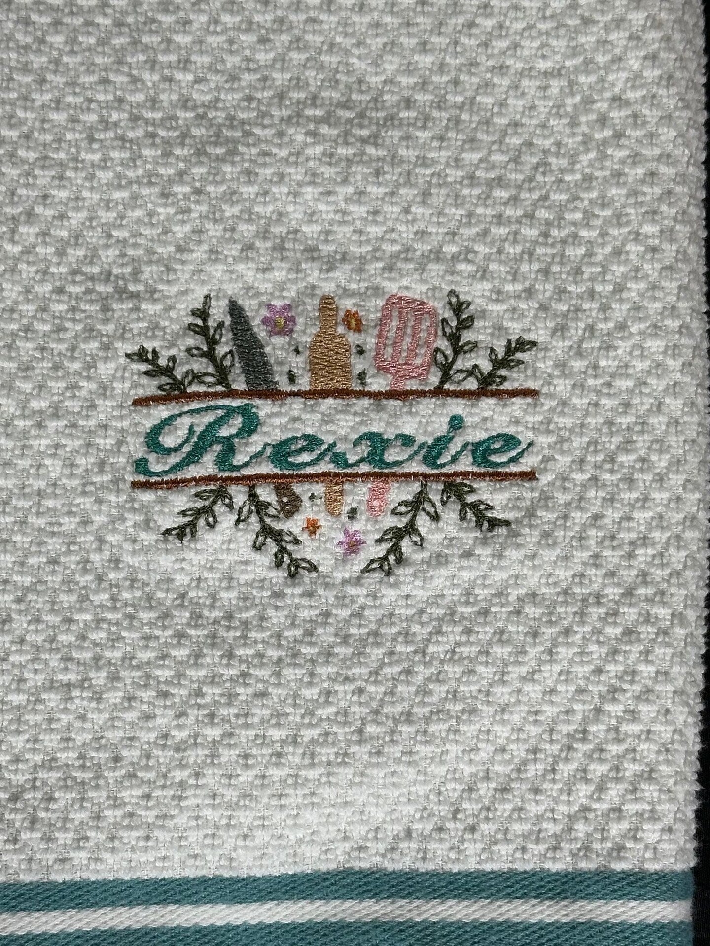 Personalized Embroidered Kitchen Towel Thank You Gift Home Decor Cloth Custom Tea Towel