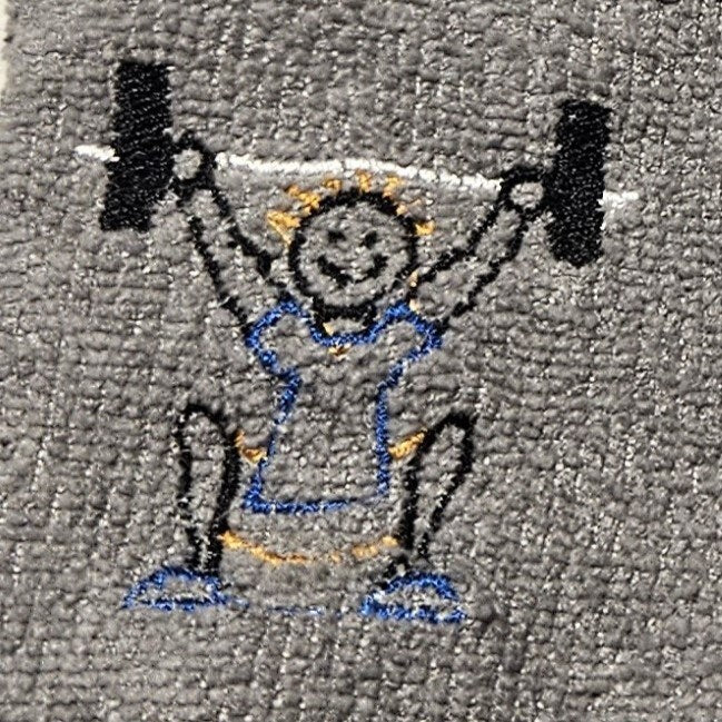 Weight lifting design for towel