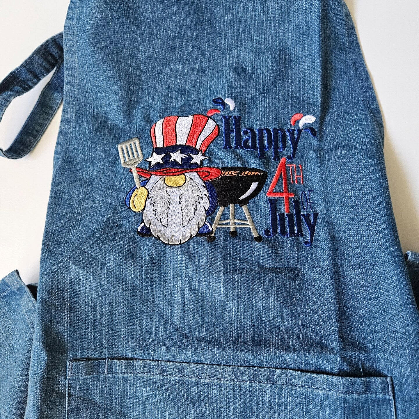 Custom Embroidered Apron Cute and Funny Kitchen Apron Gift for Cook Fourth of July Apron Independence Day Apron