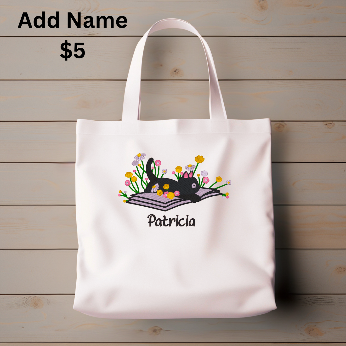 Personalized Embroidered Canvas Book Bag Reusable Grocery Sack Custom Shopping Bag Canvas Tote Mother's Day Gift Present for Reader