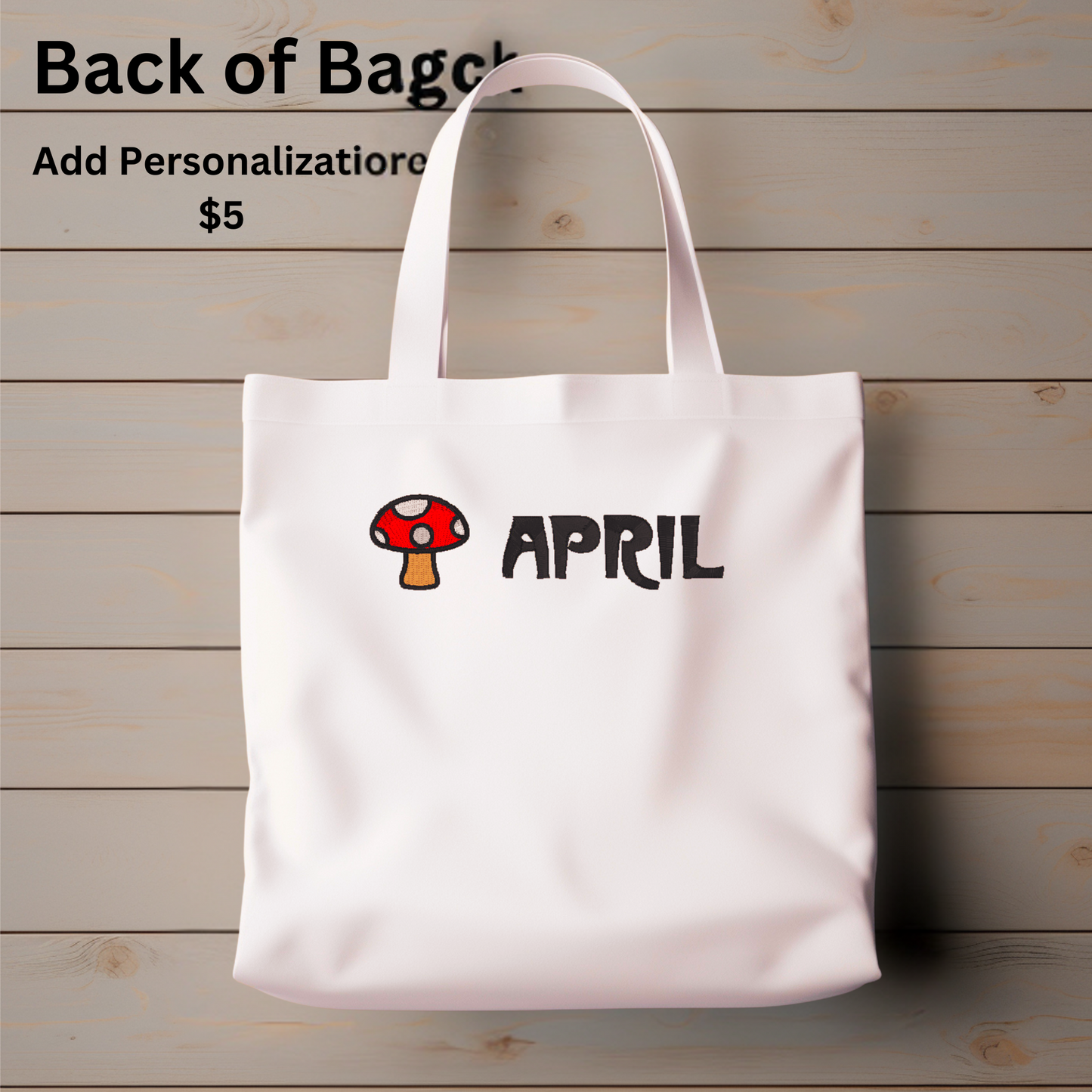 Personalized Embroidered Canvas Book Bag Reusable Grocery Sack Custom Shopping Bag Embroidered Canvas Book Tote Unisex Gift Bag