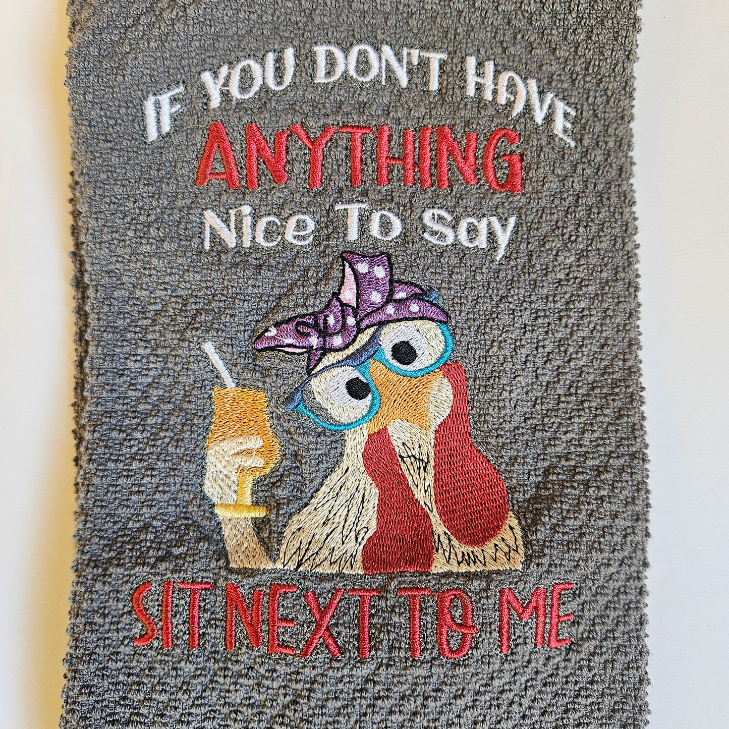 Embroidered Kitchen Towel Humor Chicken Towel Thank You Gift Home Décor Cloth Custom Tea Towel Chicken Kitchen Towels