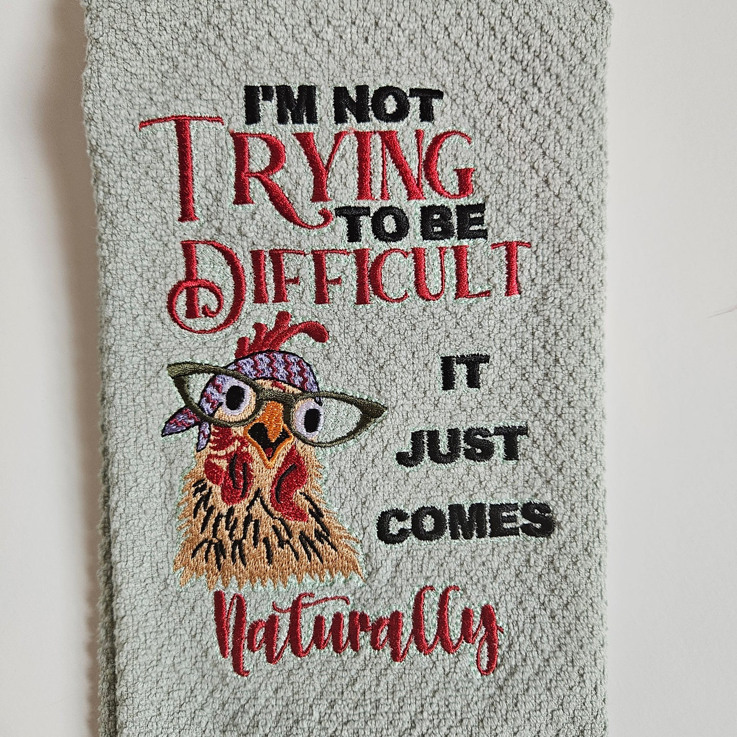 Embroidered Kitchen Towel Humor Chicken Towel Thank You Gift Home Décor Cloth Custom Tea Towel Chicken Kitchen Towels