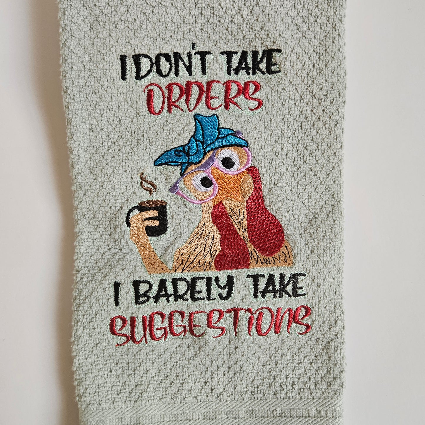 Embroidered Kitchen Towel Humor Chicken Towel Thank You Gift Home Décor Cloth Custom Tea Towel Chicken Kitchen Towels